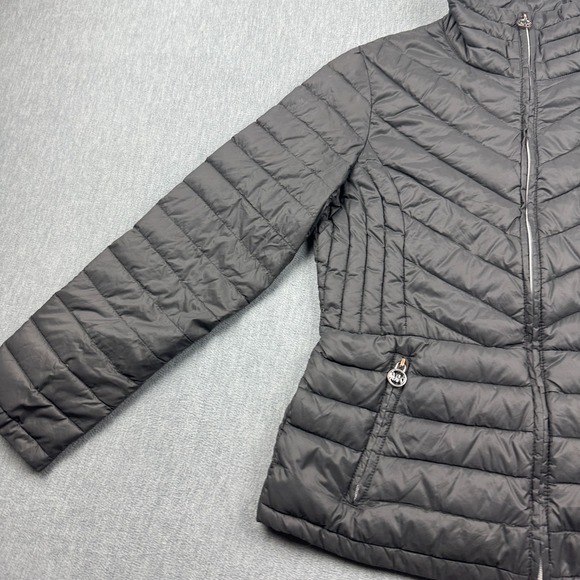 Michael Kors Jacket Women Medium Gray Puffer Quilted Packable Down Fill Coat - Picture 5 of 13